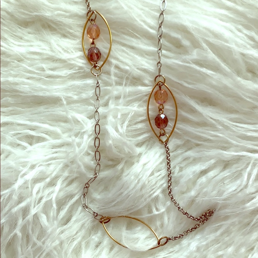 Long necklace- gold chain and beads